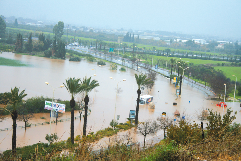 הצפה בכניסה לשוהם